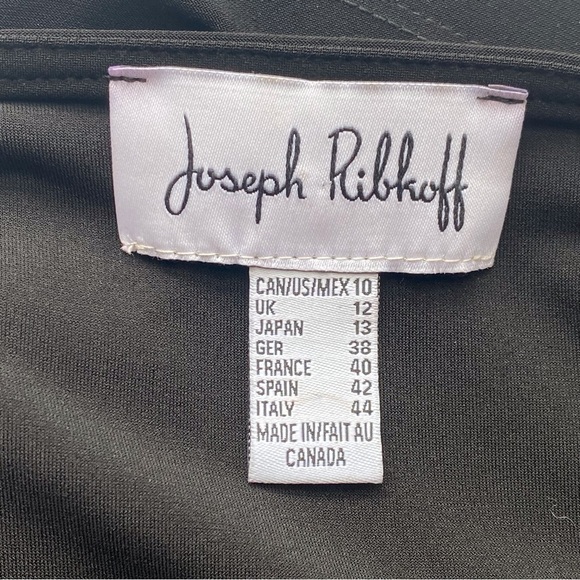 Joseph Ribkoff Top Woman 10 Black Pearl Accent Bell 3/4 Sleeves Boat Neck 191148 - Picture 8 of 15